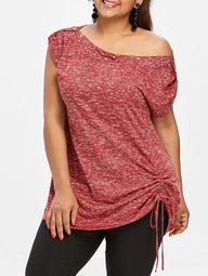 Plus Size Lace Trim T-shirt with Rivet