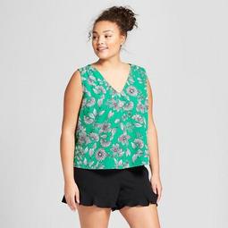 Women's Plus Size Printed Sleeveless Blouse - A New Day™