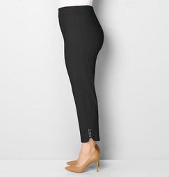 Super Stretch Pull-On Ankle Pant with Studded Tulip Slit