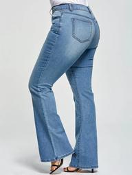 Plus Size Five Pockets Flare Jeans