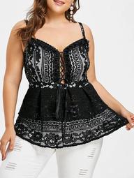 Cutout Plus Size Fit and Flare Tank Top