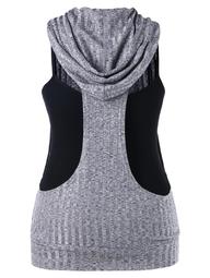 Plus Size Zip Up Hooded Tank Top