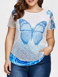 Butterfly Rose Plus Size Top