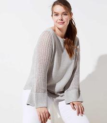 LOFT Plus Stitched Sleeve Sweater