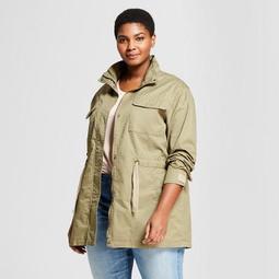 Women's Plus Size Military Jacket - Ava & Viv™ Olive