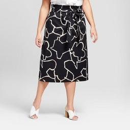 Women's Plus Size Belted Paperbag Skirt - Who What Wear™