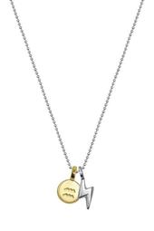 14K Yellow Gold & Sterling Silver Mini Aquarius Pendant Necklace