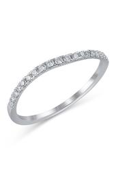 18K White Gold Diamond Detail Wavy Ring - 0.17 ctw