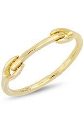 14K Yellow Gold Bar Accent Ring
