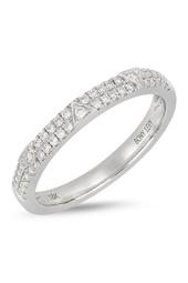 18K White Gold Diamond Detail Tringle Accent Ring