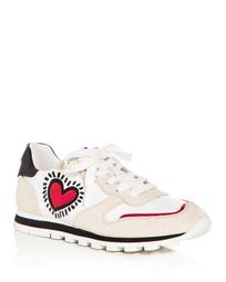 x Keith Haring Women's Heart Leather & Suede Lace Up Sneakers