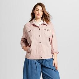 Women's Plus Size Denim Trucker Jacket - Universal Thread™ Light Pink