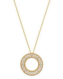 Diamond Beaded Circle Pendant Necklace in 14K Yellow Gold, 0.25 ct. t.w. - 100% Exclusive