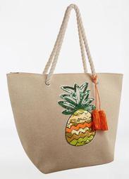 Sequin Pineapple Tote Bag