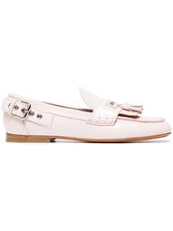Pink 15 patent leather brogues with tassels