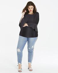 Fluted Sleeve Blouse