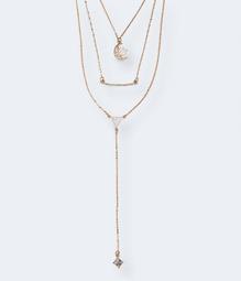 Moon Layered Y-Neck Short-Strand Necklace