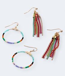 Tassel & Seed Bead French Wire Earring 2-Pack