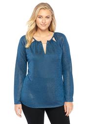 Plus Size Cutout Knit Top With Hardware Accent