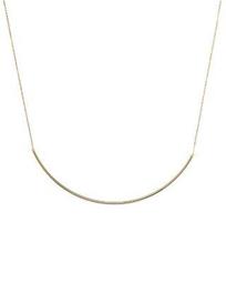 14K Yellow Gold Curved Bar Necklace, 17" - 100% Exclusive