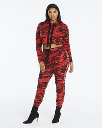 Edited by Amber Rose Camo Printed Cropped Hoodie