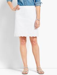 Lace-Trimmed Stretch Cotton Canvas Skirt
