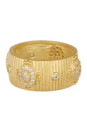 14K Yellow Gold Amazonian Allure Plated Sterling Silver Pave CZ Ring - Size 6