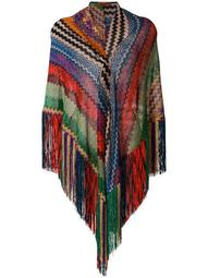 lamé wave fringed shawl