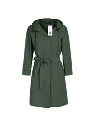 Women Stylish Long Sleeve Hooded Coat Turn Down Collar WSY