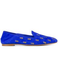 Blue Ananas Suede slippers