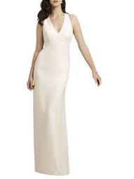 Full-Length Sleeveless Crepe Gown