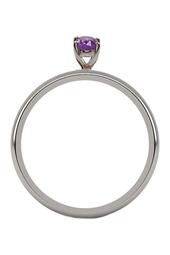 Sterling Silver Oval-Cut Amethyst Solitaire Ring