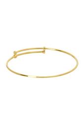14K Yellow Gold Plated Sterling Silver Adjustable Bangle
