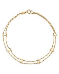 Doubled Chain & Bar Bracelet in 14K Yellow Gold - 100% Exclusive