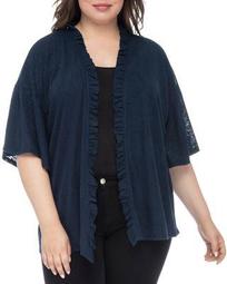 Marianne Ruffled Open-Front Cardigan