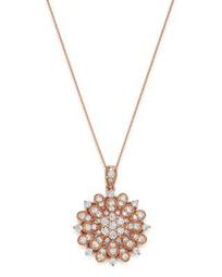 Diamond Flower Burst Pendant Necklace in 14K Rose Gold, 1.0 ct. t.w. - 100% Exclusive