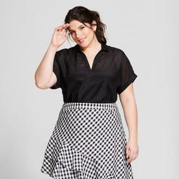 Women's Plus Size Any Day Short Sleeve Popover Shirt - A New Day™