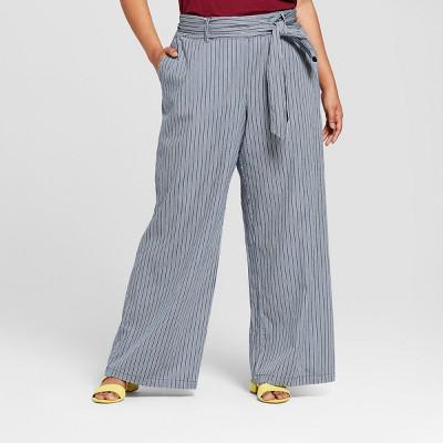 Pinstripe Tie Waist Pants