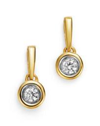 Diamond Bezel Set Drop Earrings in 14K Yellow Gold, 0.20 ct. t.w. - 100% Exclusive
