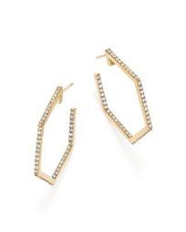 Diamond Geometric Open Hoop Earrings in 14K Yellow Gold, 1.0 ct. t.w. - 100% Exclusive