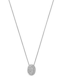 Diamond Cluster Halo Oval Pendant Necklace 14K White Gold, 1.0 ct. t.w. - 100% Exclusive