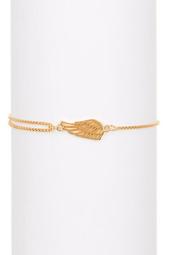 14K Gold Plated Sterling Silver Wing Station Pull Chain Bracelet