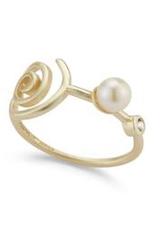 Knox White Topaz & Freshwater 5mm Pearl Squiggle Ring