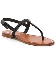 GB All-Access Woven Leather T-Strap Thong Sandals