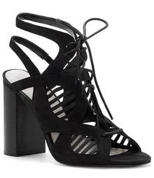1. STATE Kayya Leather Lace-Up Laser Cut Ghille Stacked Block Heel Sandals