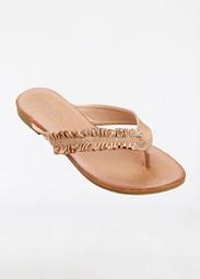 Metallic Ruffle Sandal - Wide Width