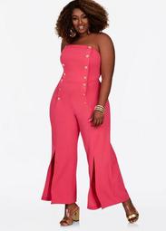 Double Breasted Tube Top Jumpsuit