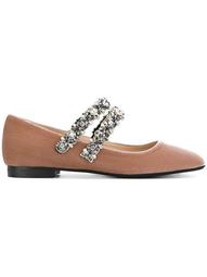 embellished strap ballerina shoes
