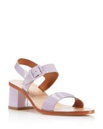 Women's Patent Leather Block Heel Ankle Strap Sandals