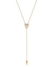 Pavé Diamond Folded Heart Y-Necklace in 14K Yellow Gold, 0.25 ct. t.w. - 100% Exclusive